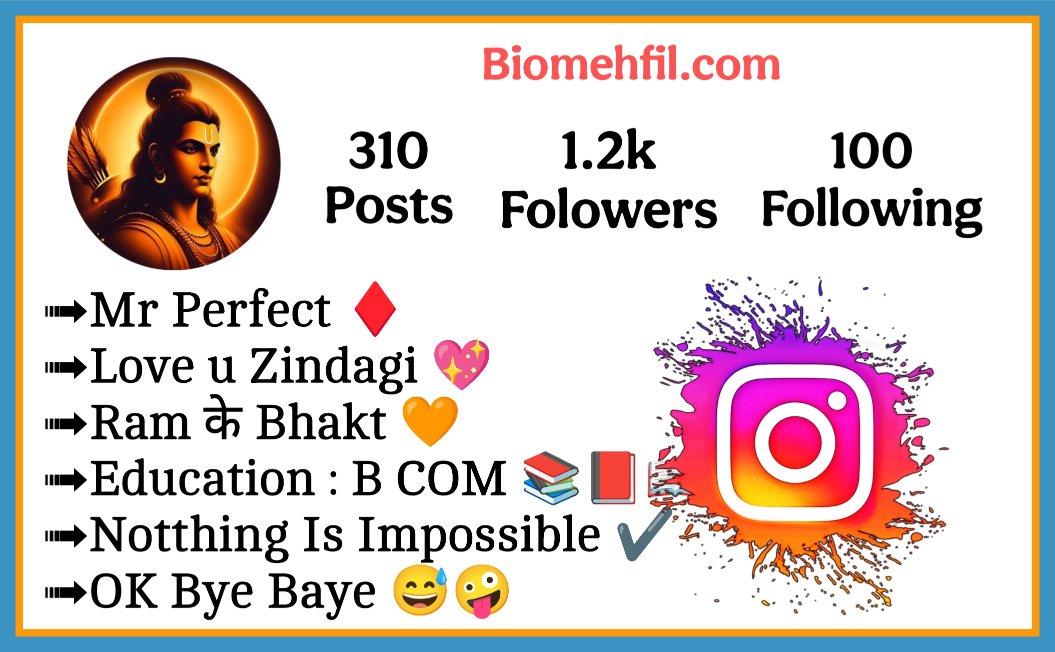 Jay Shree Ram Bio For Instagram